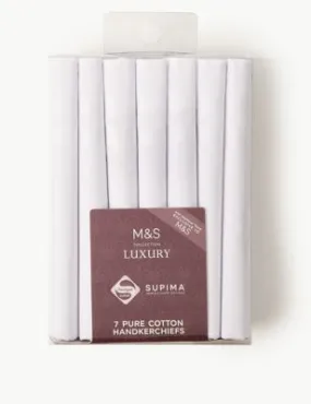 7 Pack Supima Cotton Handkerchiefs with Sanitized Finish