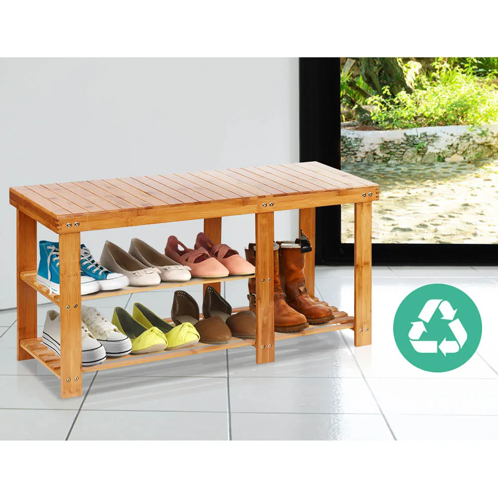 Artiss Bamboo Shoe Rack Bench