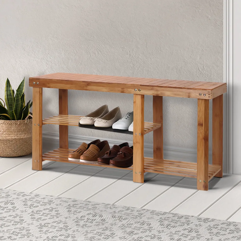 Artiss Bamboo Shoe Rack Bench