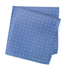 Blue Polka Dot Woven Silk Handkerchief