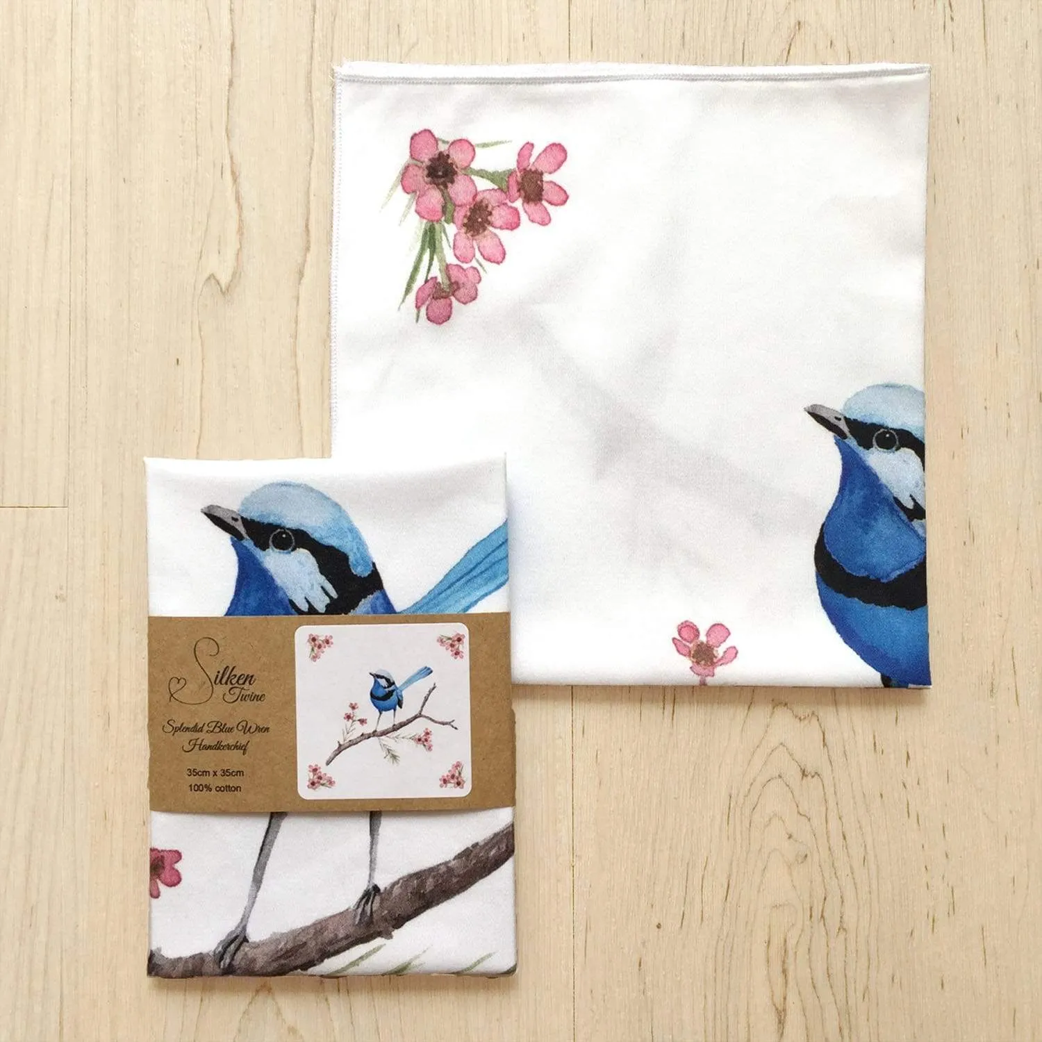 Blue Wren Handkerchief Large Bird