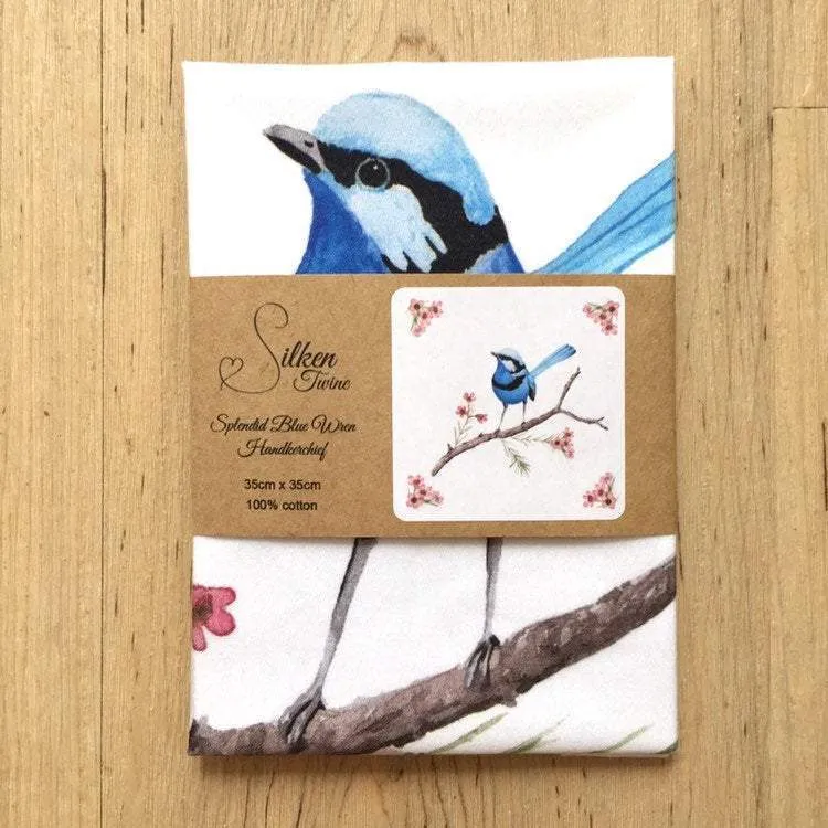 Blue Wren Handkerchief Large Bird