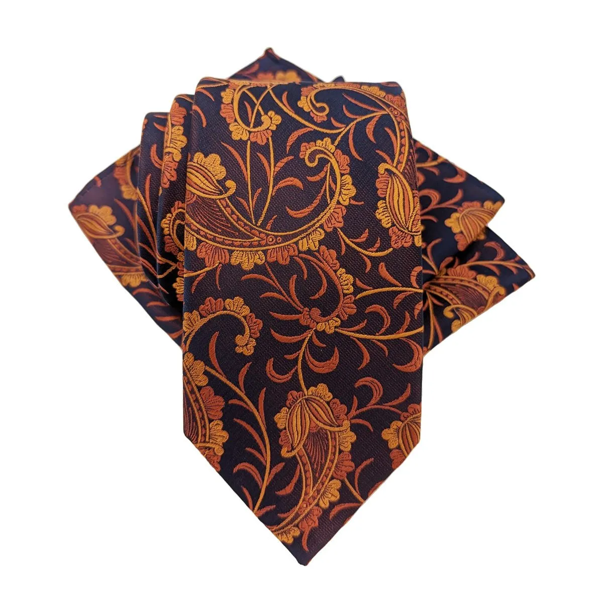 Copper Vintage Paisley Pocket Square