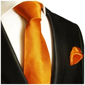 Coral Gold Necktie and Pocket Square