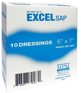 Excel SAP Super Absorbent Dressing with Silicone Border, 6" x 7"