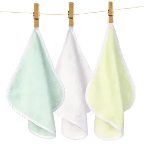 Fancy Fluff Pack of  3 Bamboo Cotton Washcloth- Blue