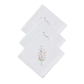 'Floral Bunches' Cotton Ladies Handkerchief