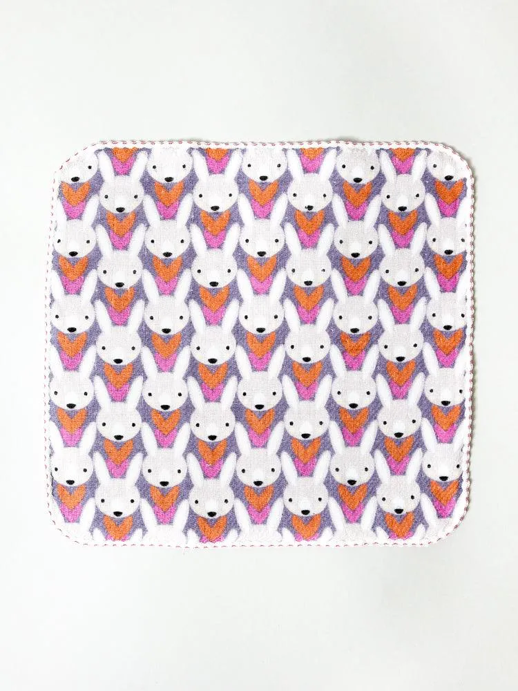 Haikara Little Handkerchief, Pink Bunny