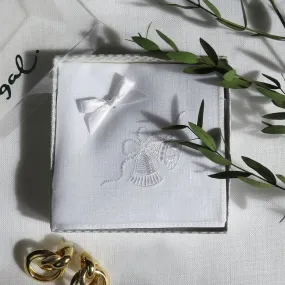 Ladies Wedding Day Embroidered Irish Linen Handkerchief