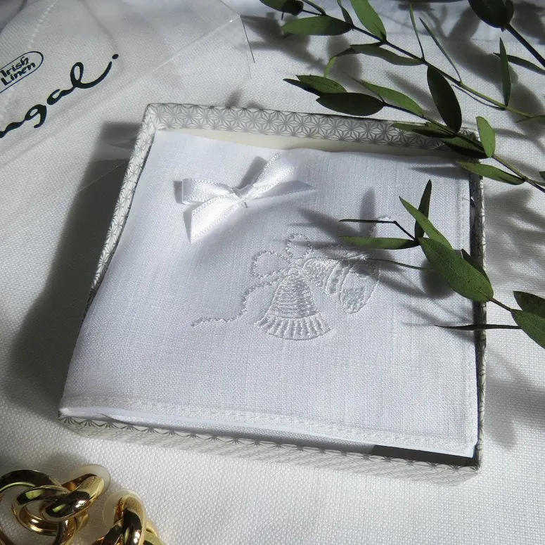 Ladies Wedding Day Embroidered Irish Linen Handkerchief