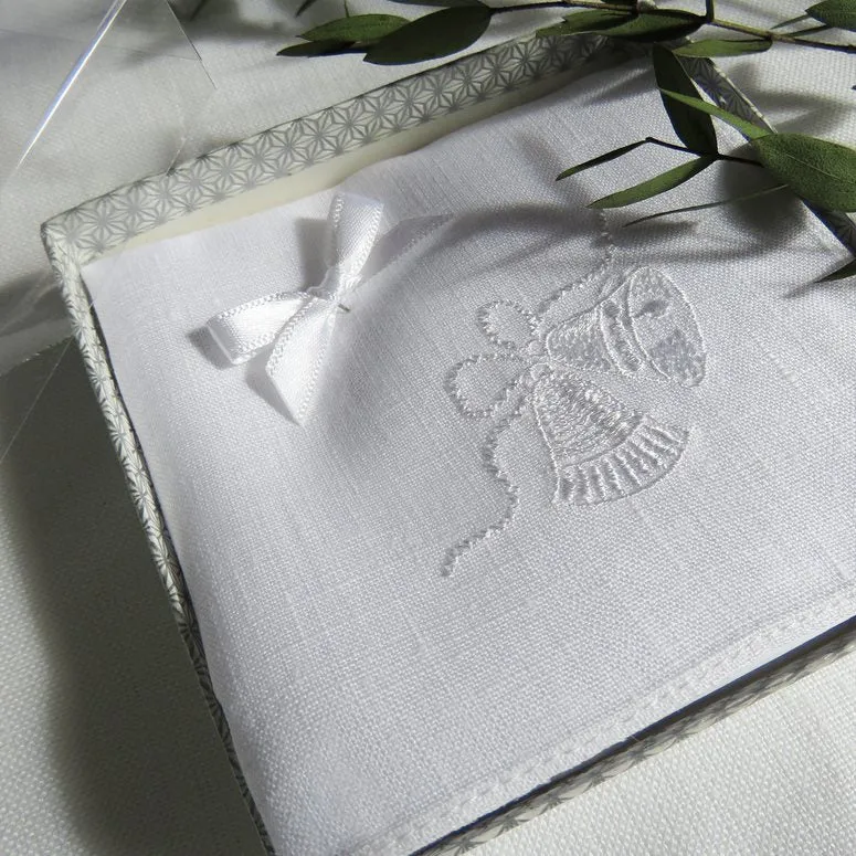 Ladies Wedding Day Embroidered Irish Linen Handkerchief