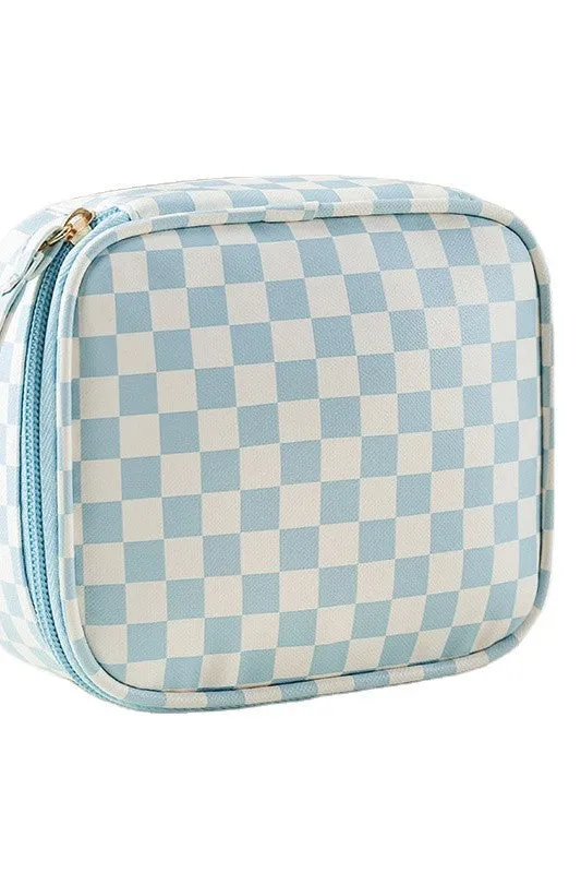 Mini Checker Zipper Pouch Wristlet