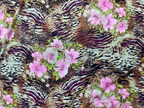 Printed Cotton Silk Fabric - Floral Camo