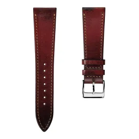 Radstock Vintage Genuine Leather Watch Strap - Vintage Red