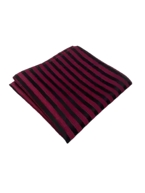 Red & Black Striped Silk Pocket Hanky