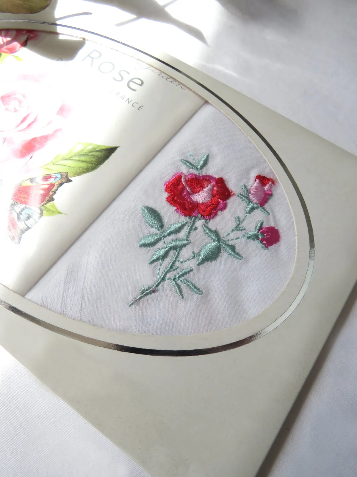 Rose Cotton Handkerchief & Fragrance Sachet Set