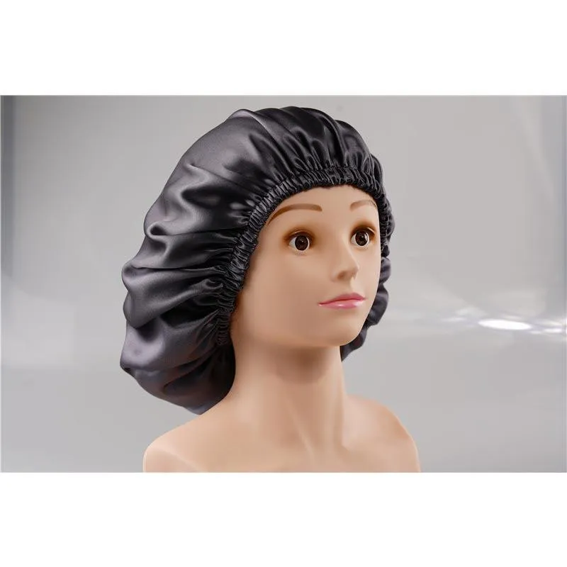 Silk Hair Bonnet - Double side no edge - Dark Grey