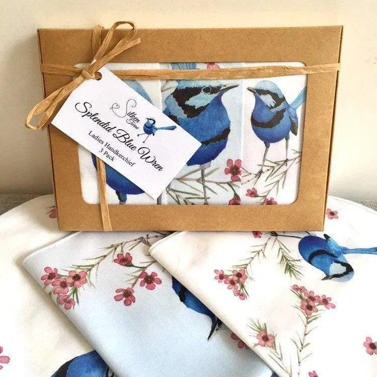 Splendid Blue Wren Handkerchief 3 pack