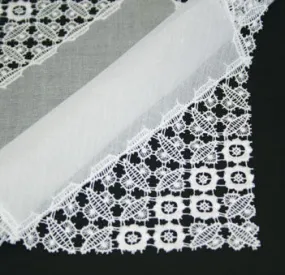 Swiss Cotton and Lace Ladies Handkerchief