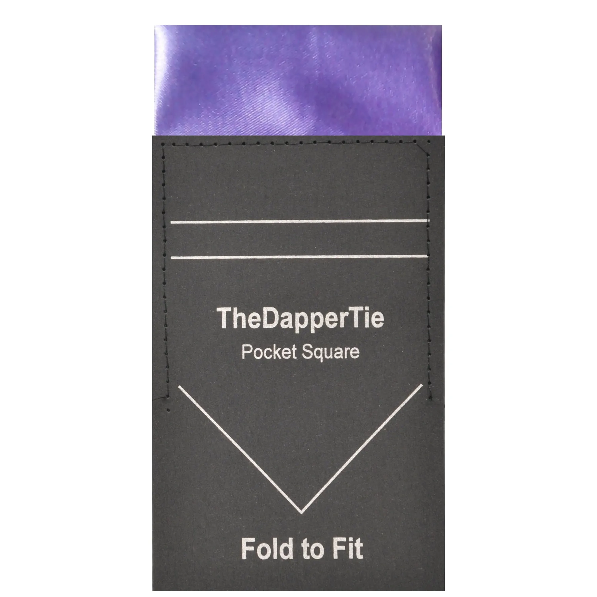 TheDapperTie - Men's Solid Color Satin Flat Pre Folded Pocket Square on Card