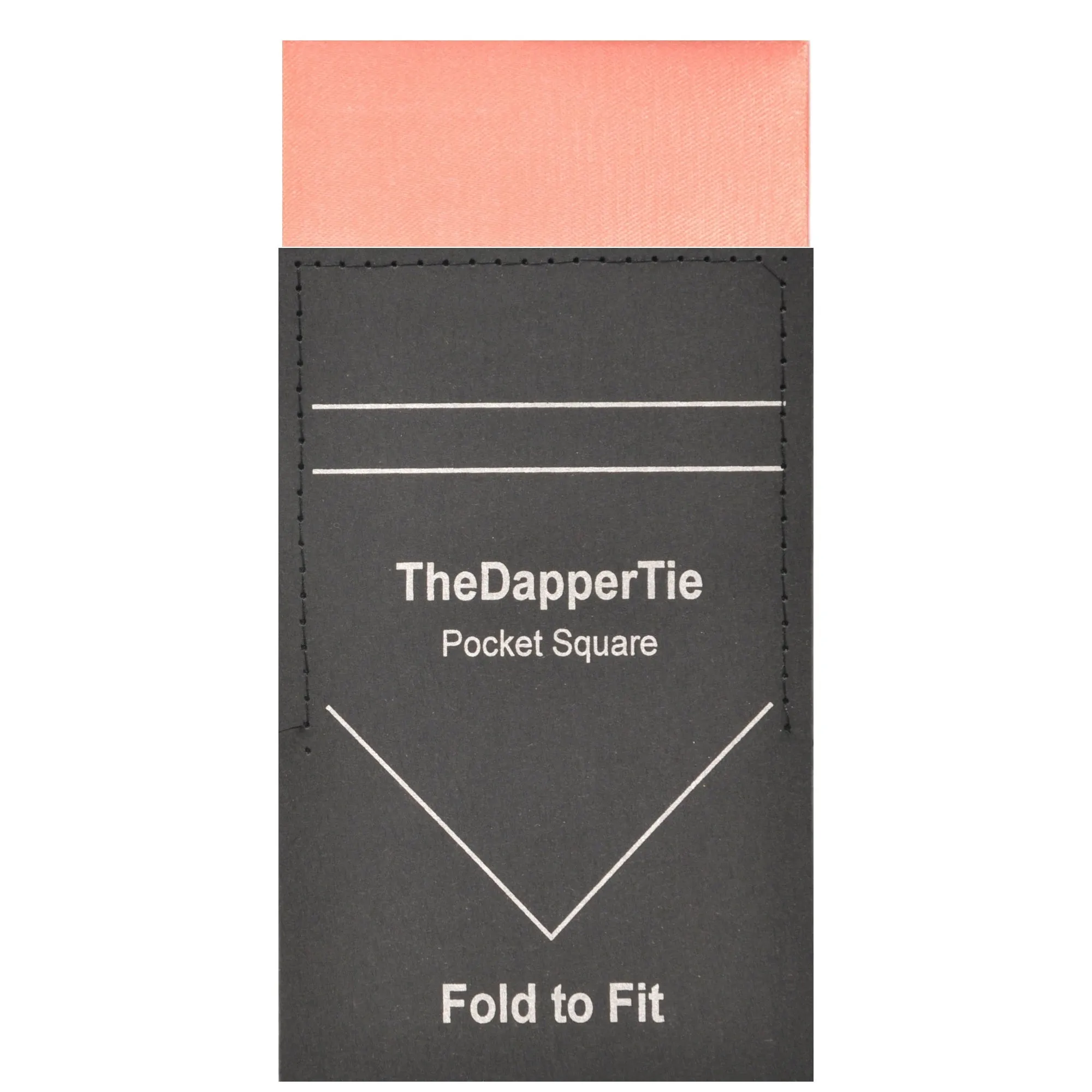 TheDapperTie - Men's Solid Color Satin Flat Pre Folded Pocket Square on Card