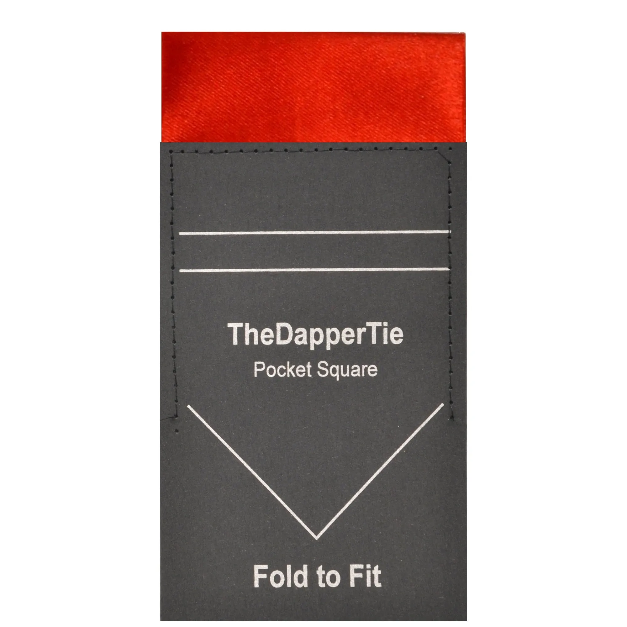 TheDapperTie - Men's Solid Color Satin Flat Pre Folded Pocket Square on Card