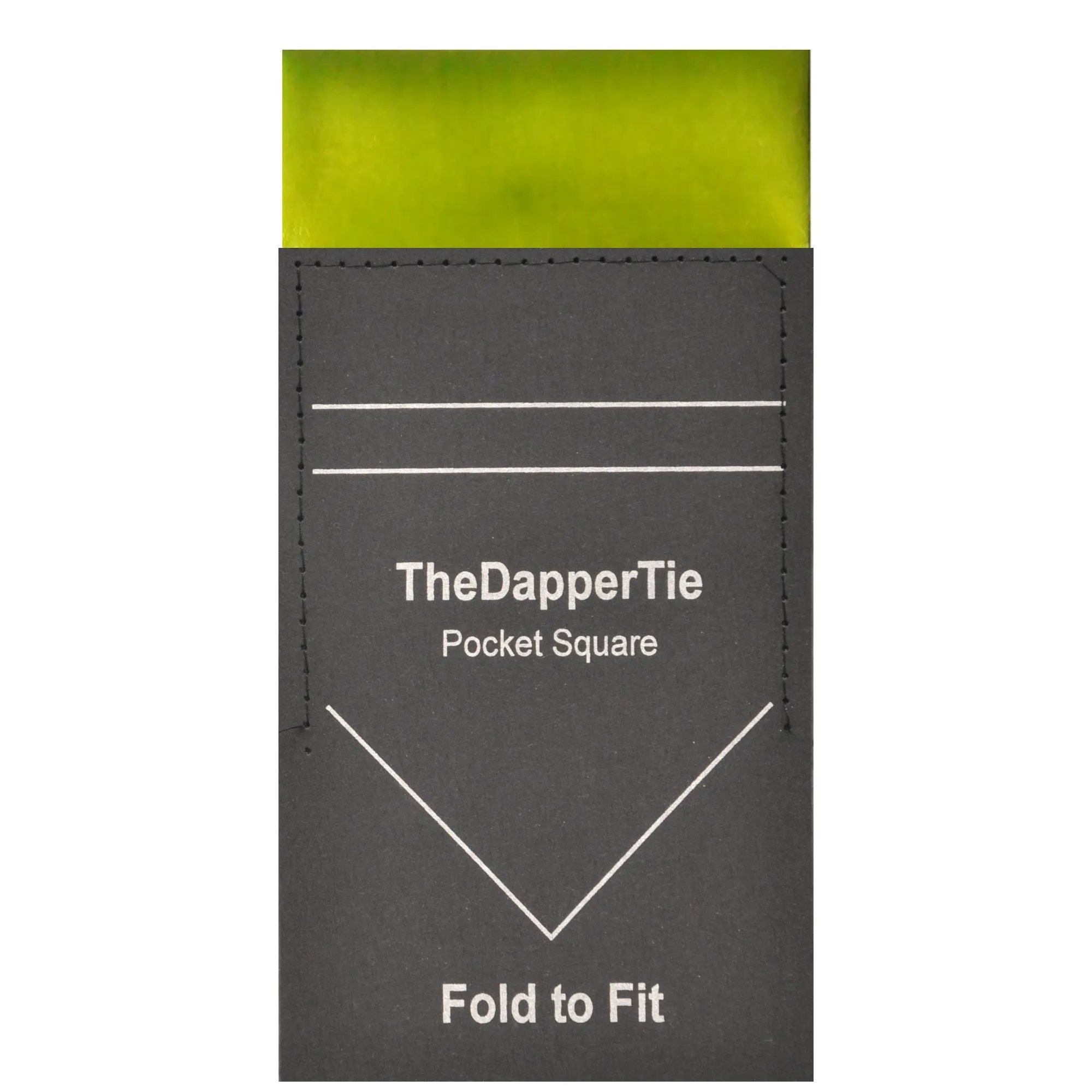 TheDapperTie - Men's Solid Color Satin Flat Pre Folded Pocket Square on Card