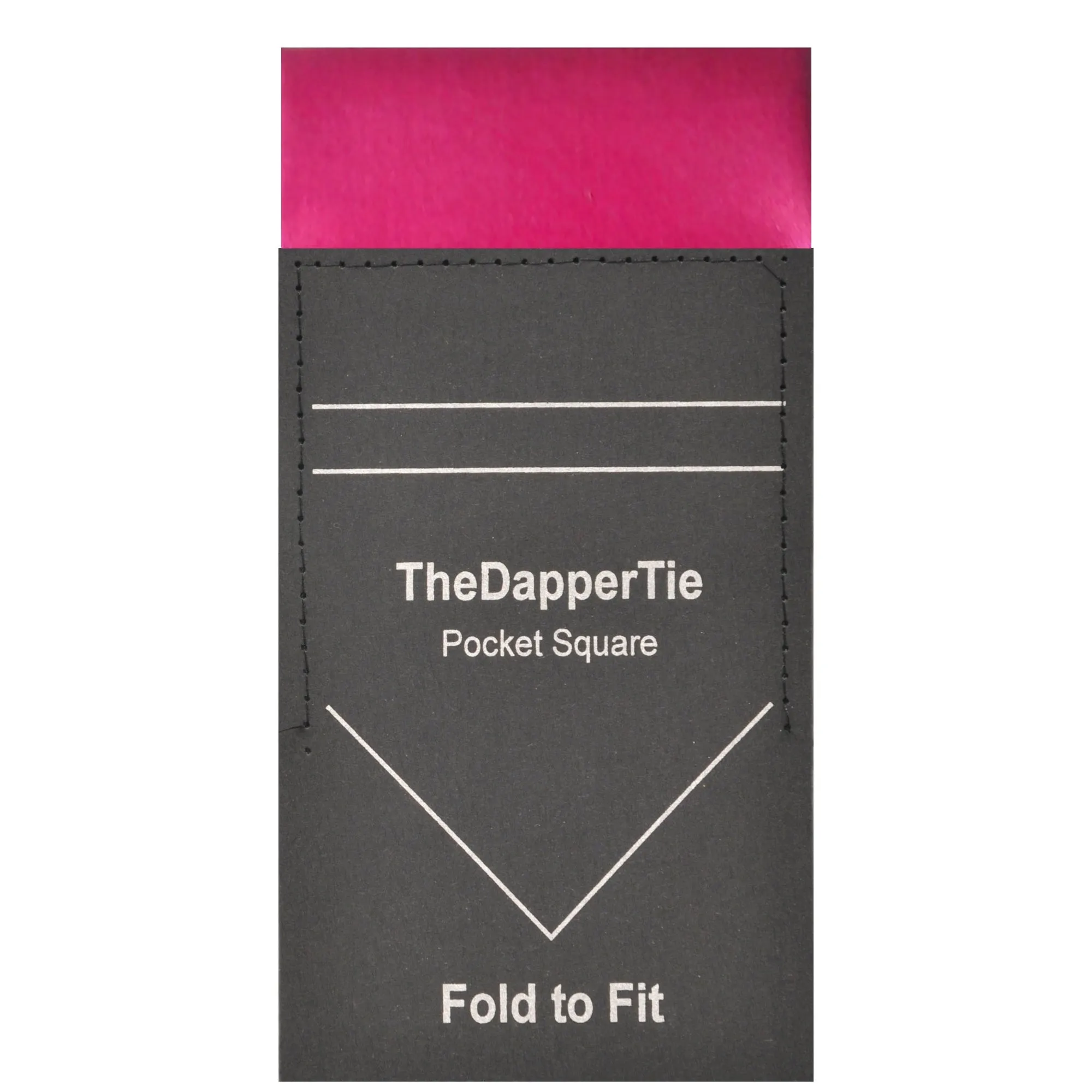 TheDapperTie - Men's Solid Color Satin Flat Pre Folded Pocket Square on Card