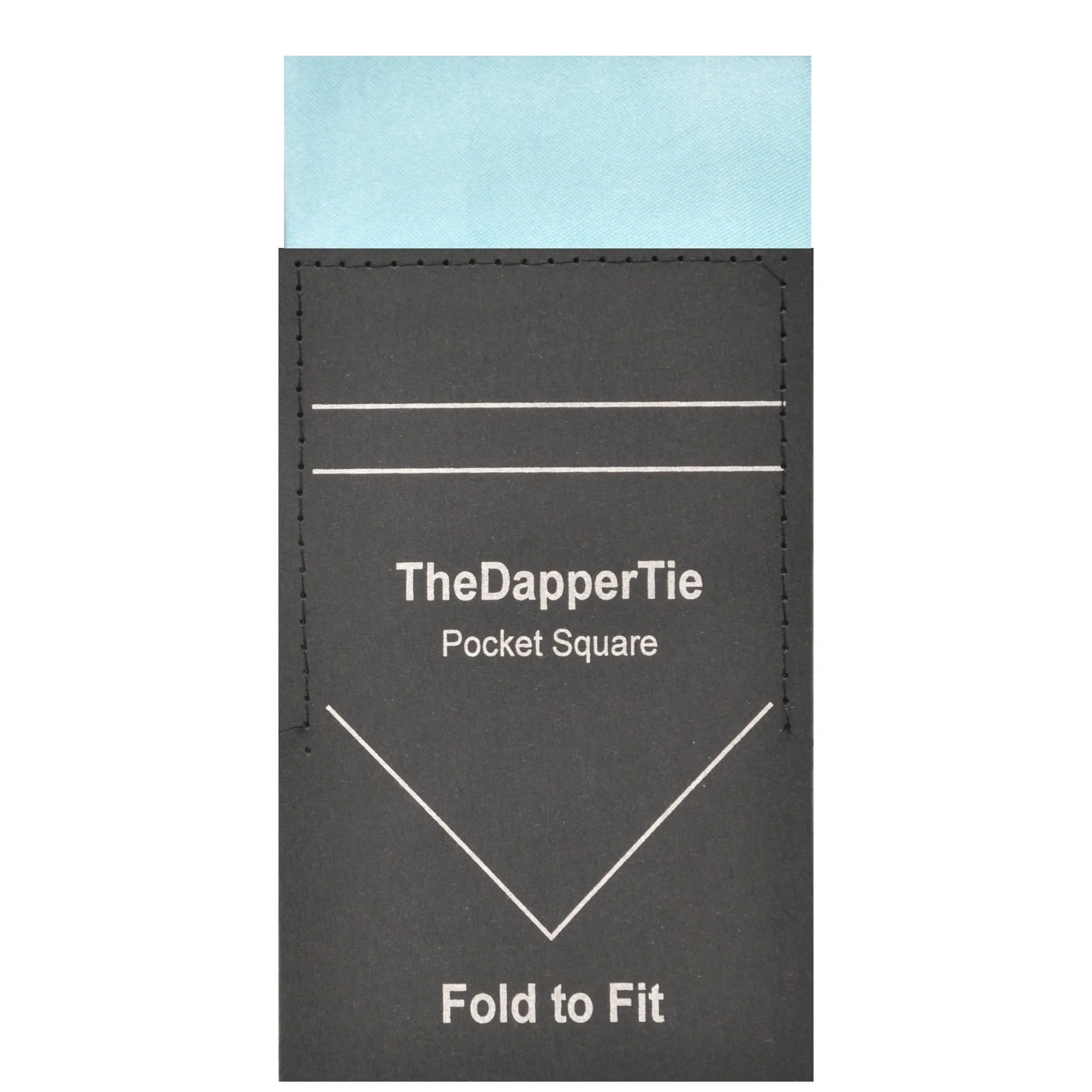 TheDapperTie - Men's Solid Color Satin Flat Pre Folded Pocket Square on Card