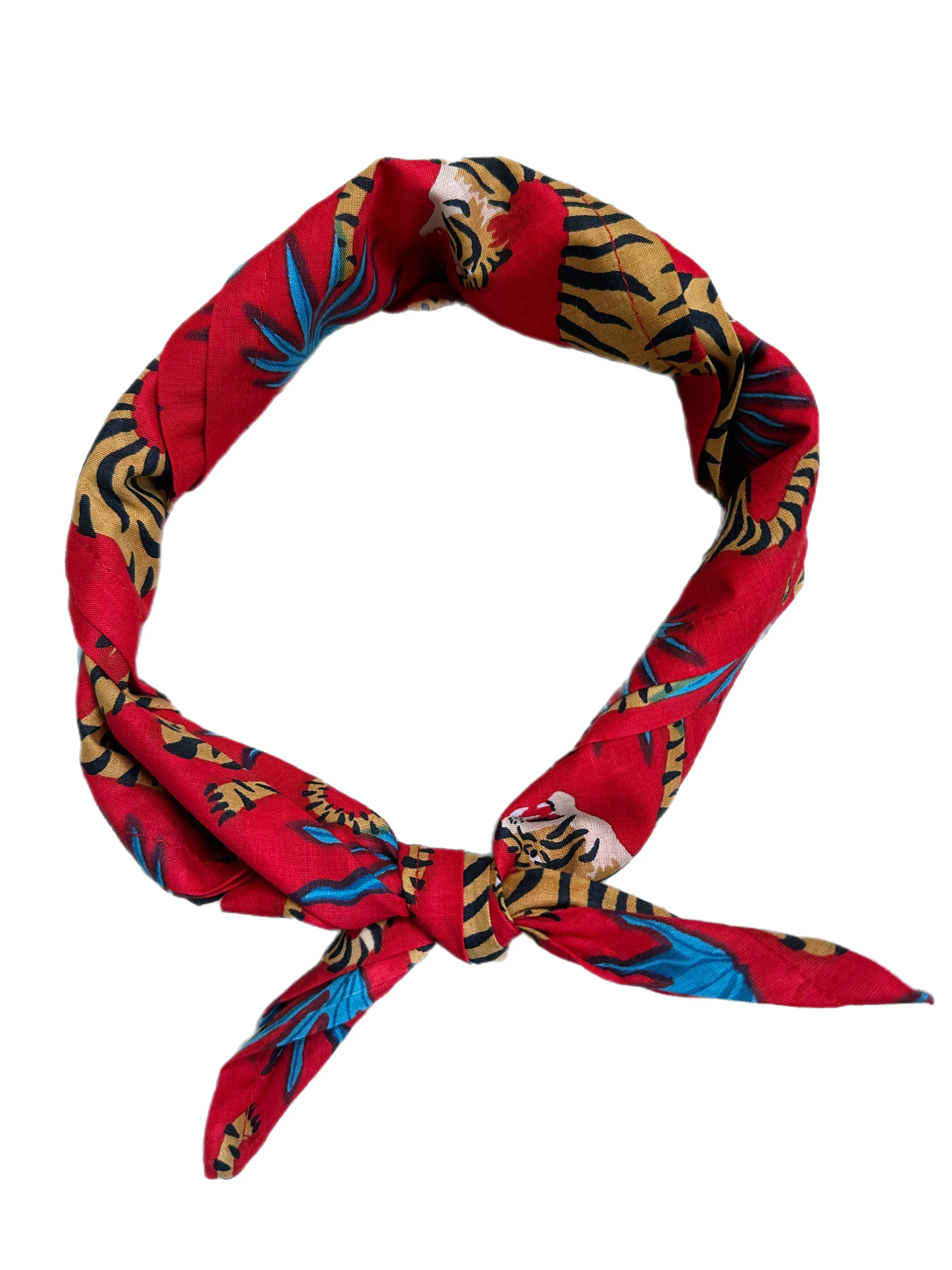 Tiger Print Bandana - Red