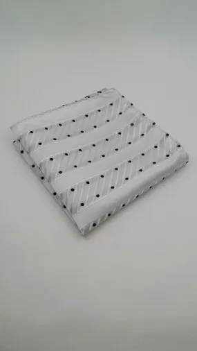 White & Black Polka Dot Pocket Square