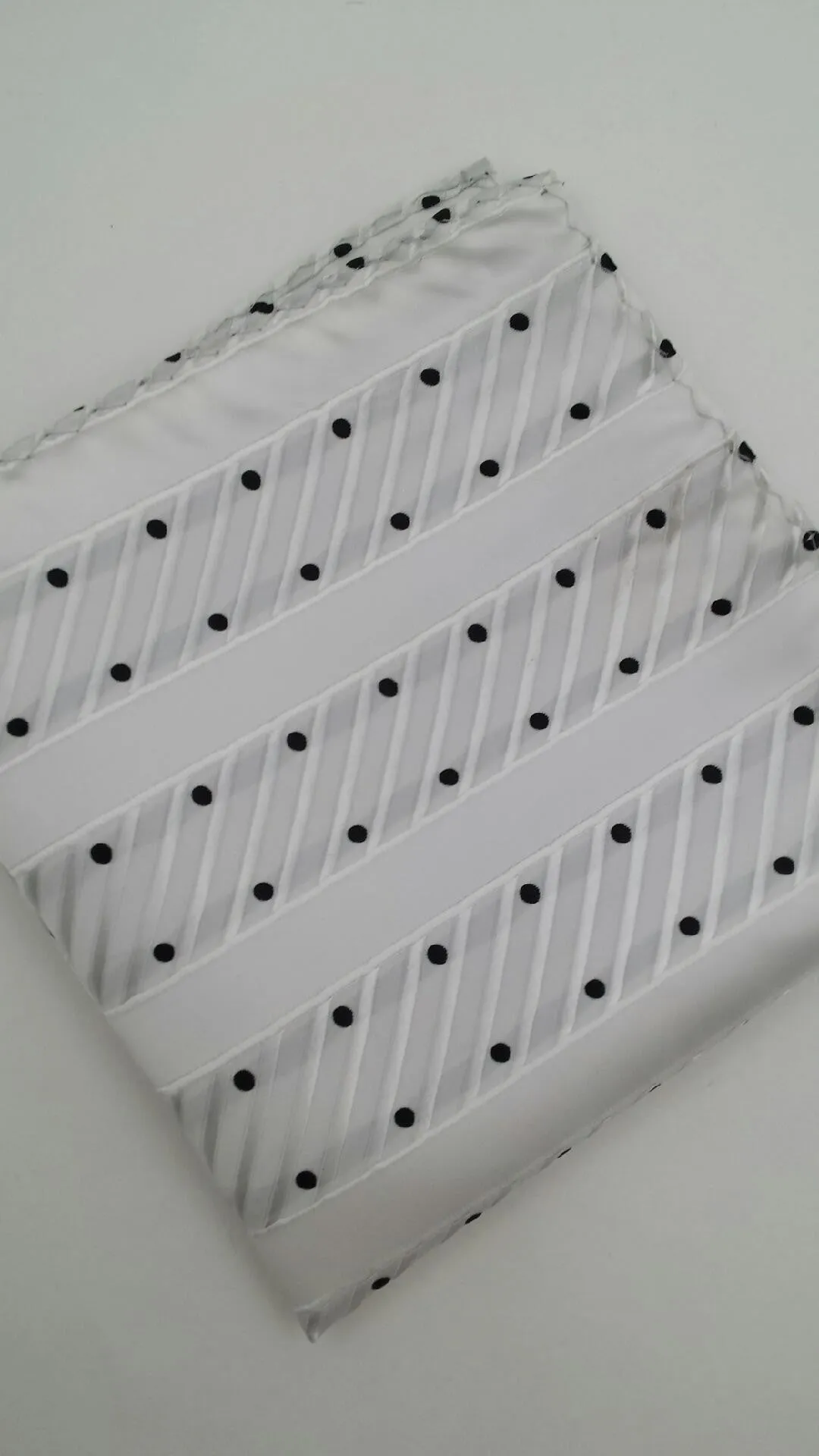 White & Black Polka Dot Pocket Square