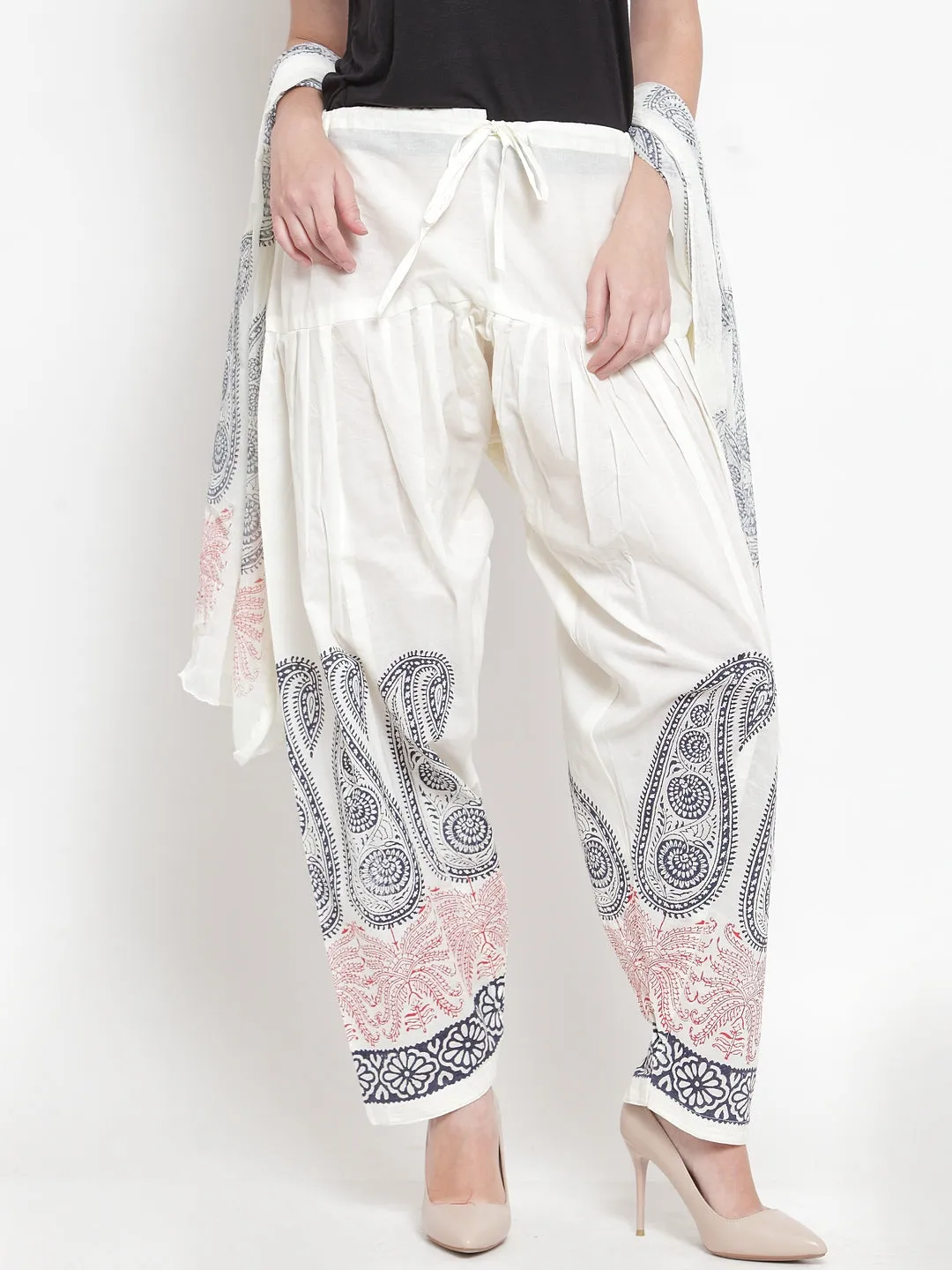 Women'S Off-White Printed Salwar Dupatta